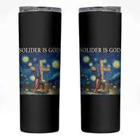 Army Christian Skinny Tumbler Soldier Cross Starry Night Faith Patriotic Jesus - Wonder Print Shop