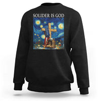 Army Christian Sweatshirt Soldier Cross Starry Night Faith Patriotic Jesus - Wonder Print Shop