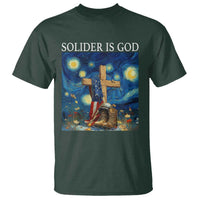 Army Christian T Shirt Soldier Cross Starry Night Faith Patriotic Jesus - Wonder Print Shop