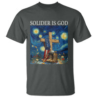 Army Christian T Shirt Soldier Cross Starry Night Faith Patriotic Jesus - Wonder Print Shop