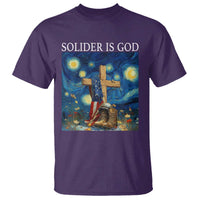 Army Christian T Shirt Soldier Cross Starry Night Faith Patriotic Jesus - Wonder Print Shop