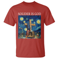 Army Christian T Shirt Soldier Cross Starry Night Faith Patriotic Jesus - Wonder Print Shop