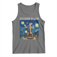 Army Christian Tank Top Soldier Cross Starry Night Faith Patriotic Jesus - Wonder Print Shop