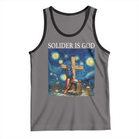 Army Christian Tank Top Soldier Cross Starry Night Faith Patriotic Jesus - Wonder Print Shop