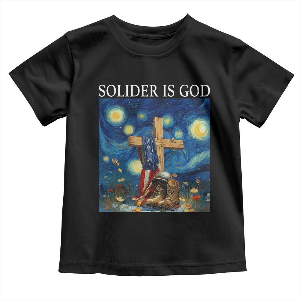 Army Christian Toddler T Shirt Soldier Cross Starry Night Faith Patriotic Jesus - Wonder Print Shop