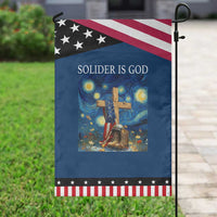 Army Christian Garden Flag Soldier Cross Starry Night Faith Patriotic Jesus