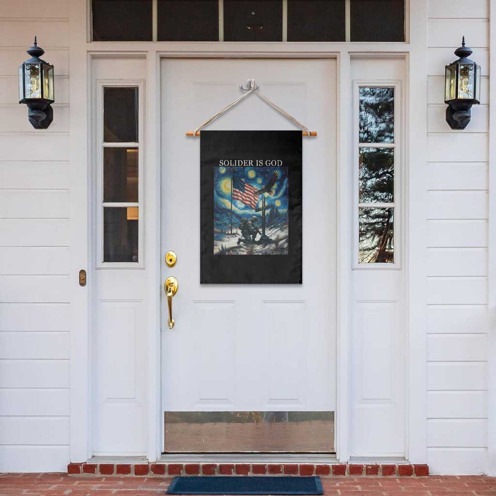 Solider Army Christian Garden Flag Cross Starry Night Faith Patriotic Jesus - Wonder Print Shop