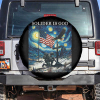 Solider Army Christian Spare Tire Cover Cross Starry Night Faith Patriotic Jesus - Wonder Print Shop