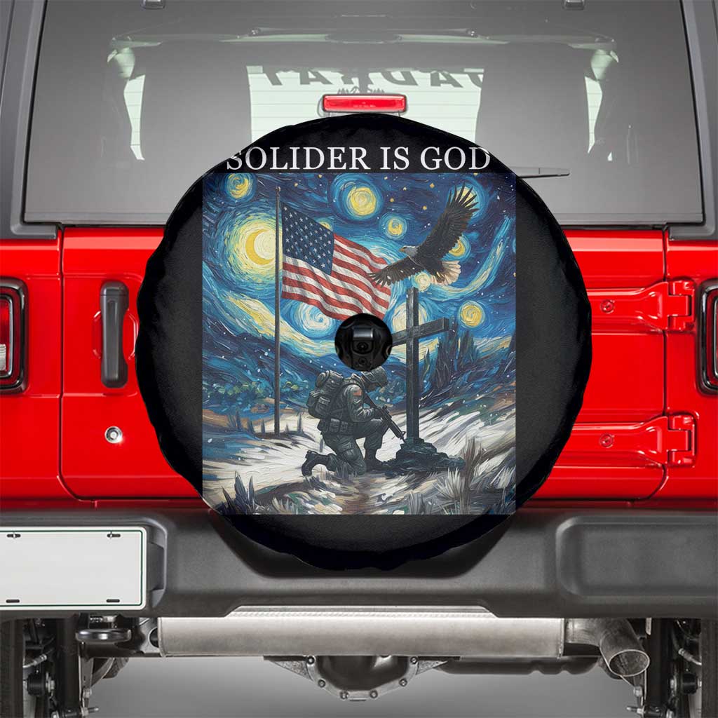 Solider Army Christian Spare Tire Cover Cross Starry Night Faith Patriotic Jesus - Wonder Print Shop