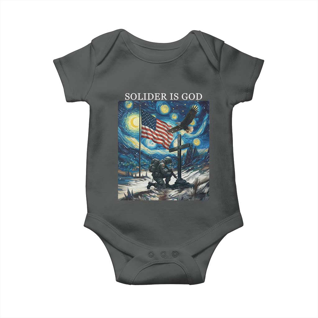 Solider Army Christian Baby Onesie Cross Starry Night Faith Patriotic Jesus - Wonder Print Shop