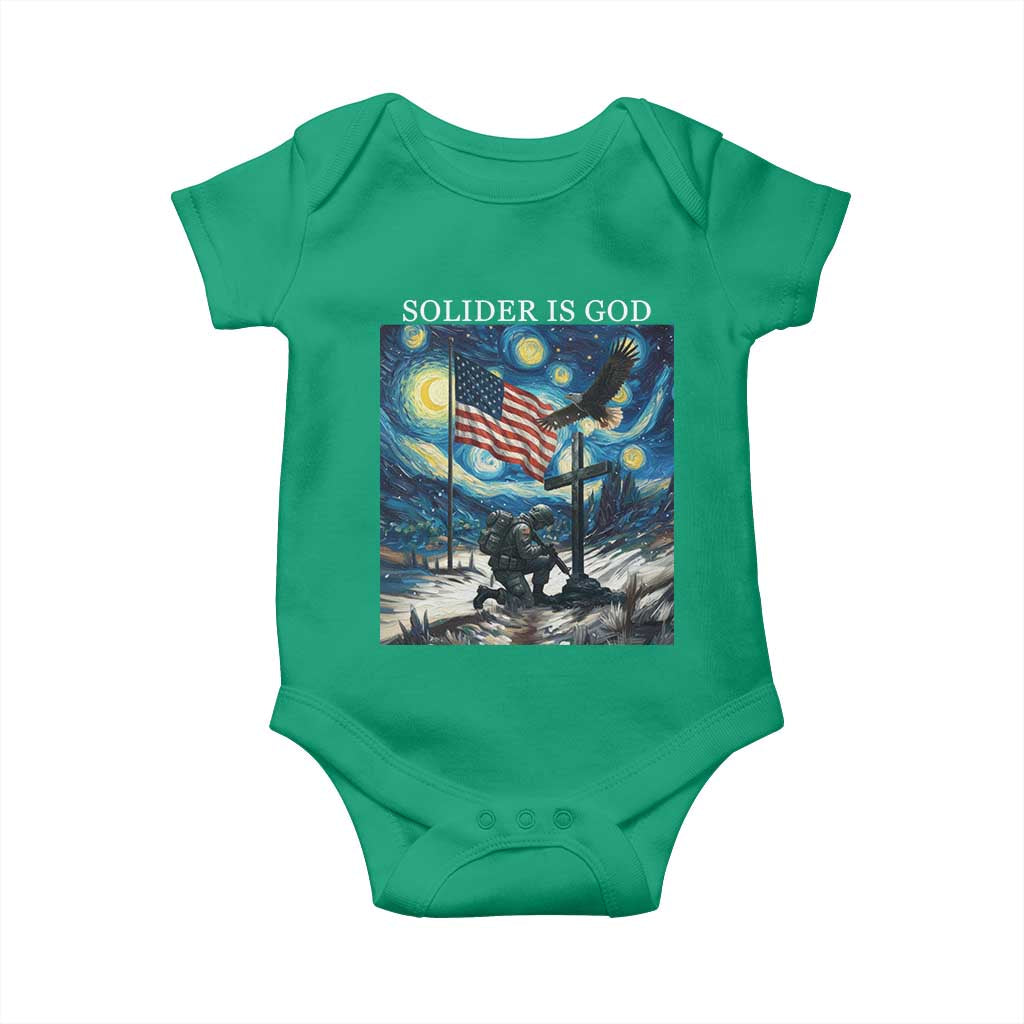 Solider Army Christian Baby Onesie Cross Starry Night Faith Patriotic Jesus - Wonder Print Shop