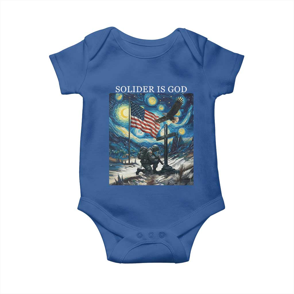 Solider Army Christian Baby Onesie Cross Starry Night Faith Patriotic Jesus - Wonder Print Shop