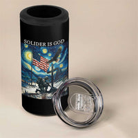 Solider Army Christian 4 in 1 Can Cooler Tumbler Cross Starry Night Faith Patriotic Jesus - Wonder Print Shop
