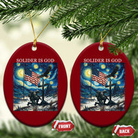 Solider Army Christian Ceramic Ornament Cross Starry Night Faith Patriotic Jesus - Wonder Print Shop