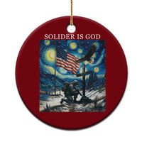 Solider Army Christian Ceramic Ornament Cross Starry Night Faith Patriotic Jesus - Wonder Print Shop