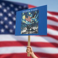 Solider Army Christian Protest Sign Cross Starry Night Faith Patriotic Jesus - Wonder Print Shop