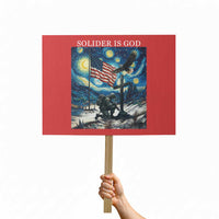 Solider Army Christian Protest Sign Cross Starry Night Faith Patriotic Jesus - Wonder Print Shop