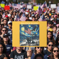 Solider Army Christian Protest Sign Cross Starry Night Faith Patriotic Jesus - Wonder Print Shop