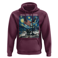 Solider Army Christian Hoodie Cross Starry Night Faith Patriotic Jesus - Wonder Print Shop