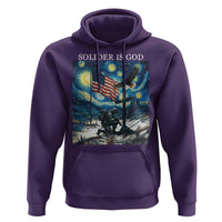 Solider Army Christian Hoodie Cross Starry Night Faith Patriotic Jesus - Wonder Print Shop