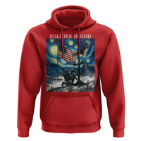 Solider Army Christian Hoodie Cross Starry Night Faith Patriotic Jesus - Wonder Print Shop