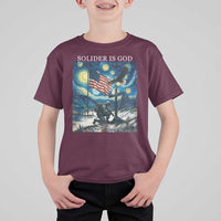 Solider Army Christian T Shirt For Kid Cross Starry Night Faith Patriotic Jesus - Wonder Print Shop