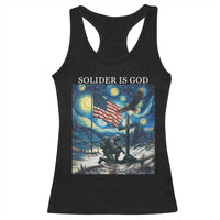 Solider Army Christian Racerback Tank Top Cross Starry Night Faith Patriotic Jesus - Wonder Print Shop