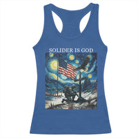 Solider Army Christian Racerback Tank Top Cross Starry Night Faith Patriotic Jesus - Wonder Print Shop