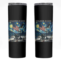 Solider Army Christian Skinny Tumbler Cross Starry Night Faith Patriotic Jesus - Wonder Print Shop