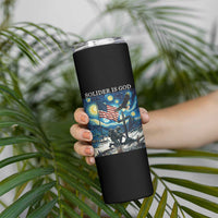 Solider Army Christian Skinny Tumbler Cross Starry Night Faith Patriotic Jesus - Wonder Print Shop