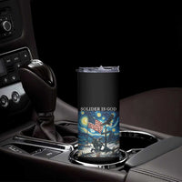 Solider Army Christian Skinny Tumbler Cross Starry Night Faith Patriotic Jesus - Wonder Print Shop