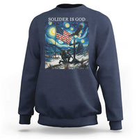 Solider Army Christian Sweatshirt Cross Starry Night Faith Patriotic Jesus - Wonder Print Shop