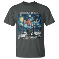 Solider Army Christian T Shirt Cross Starry Night Faith Patriotic Jesus - Wonder Print Shop