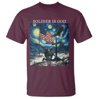 Solider Army Christian T Shirt Cross Starry Night Faith Patriotic Jesus - Wonder Print Shop