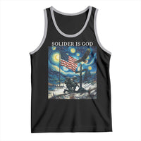 Solider Army Christian Tank Top Cross Starry Night Faith Patriotic Jesus - Wonder Print Shop