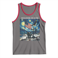 Solider Army Christian Tank Top Cross Starry Night Faith Patriotic Jesus - Wonder Print Shop