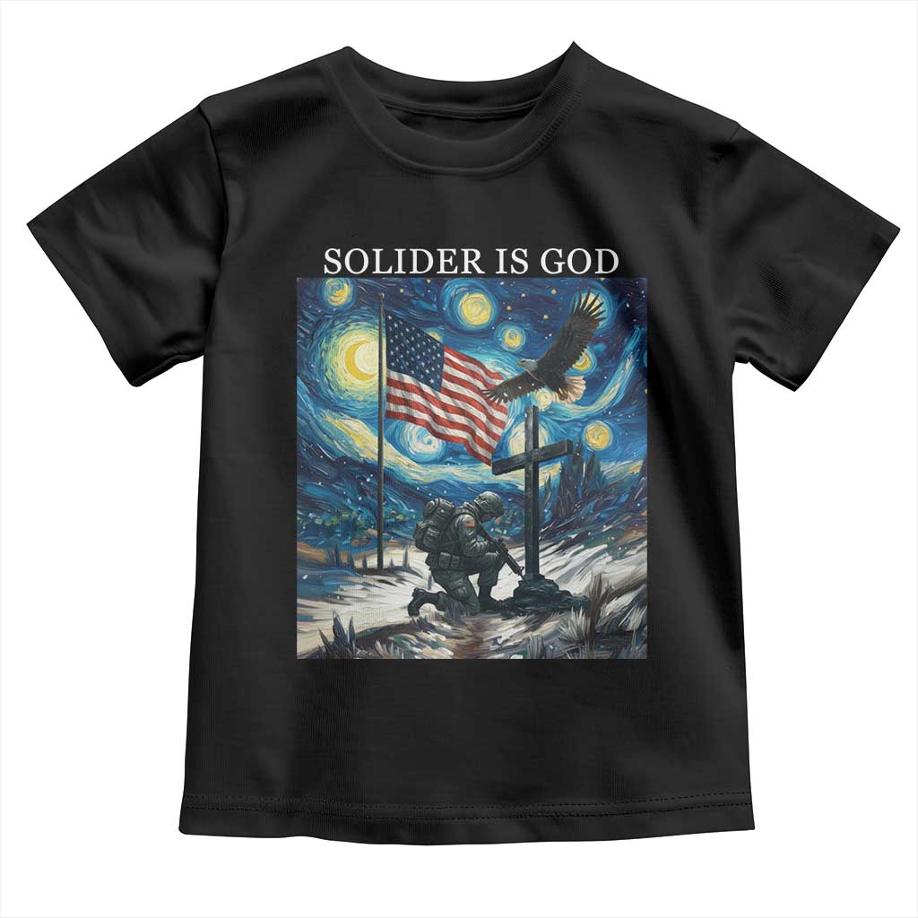 Solider Army Christian Toddler T Shirt Cross Starry Night Faith Patriotic Jesus - Wonder Print Shop