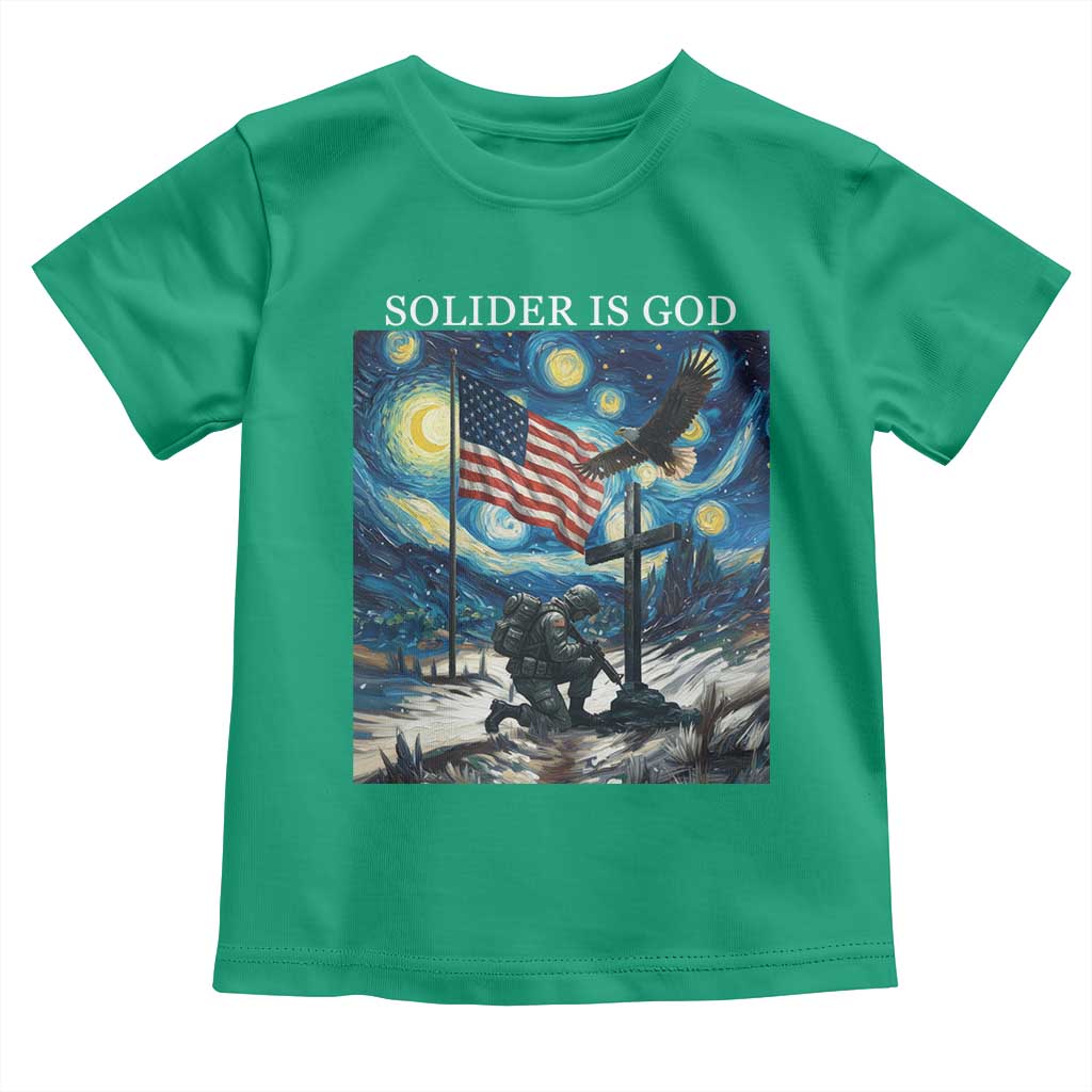 Solider Army Christian Toddler T Shirt Cross Starry Night Faith Patriotic Jesus - Wonder Print Shop