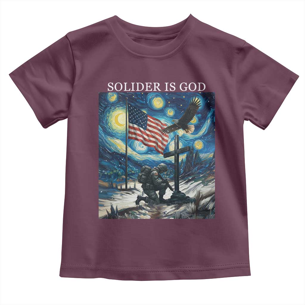 Solider Army Christian Toddler T Shirt Cross Starry Night Faith Patriotic Jesus - Wonder Print Shop