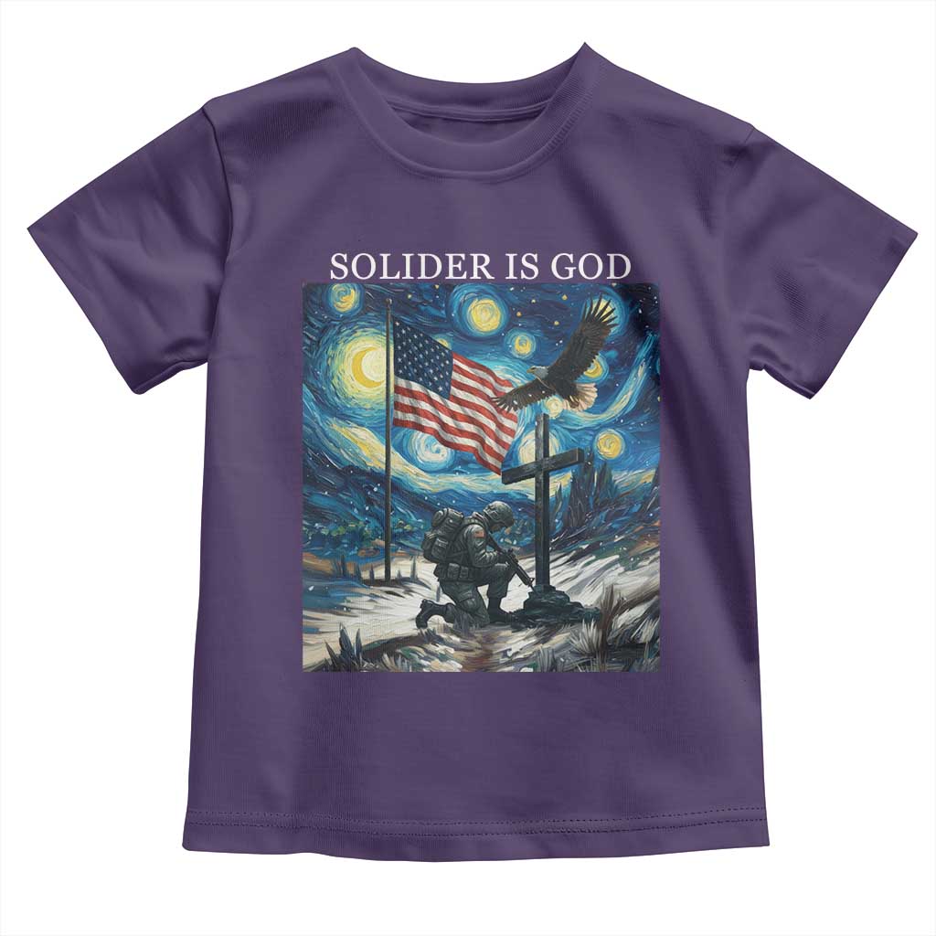 Solider Army Christian Toddler T Shirt Cross Starry Night Faith Patriotic Jesus - Wonder Print Shop