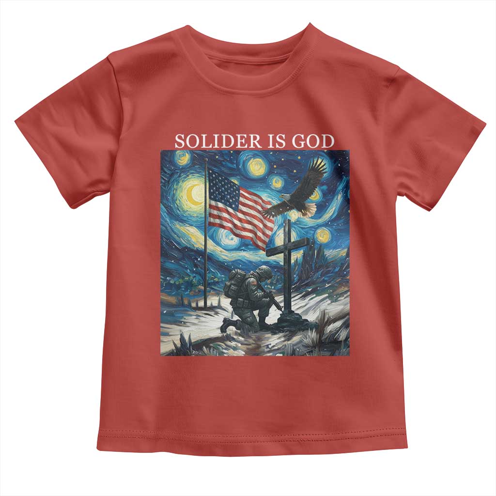 Solider Army Christian Toddler T Shirt Cross Starry Night Faith Patriotic Jesus - Wonder Print Shop