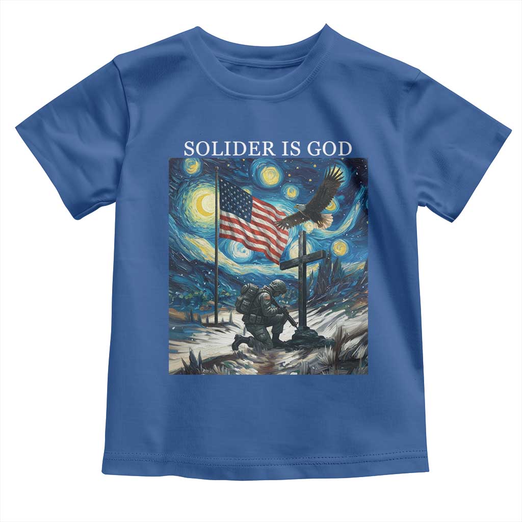 Solider Army Christian Toddler T Shirt Cross Starry Night Faith Patriotic Jesus - Wonder Print Shop