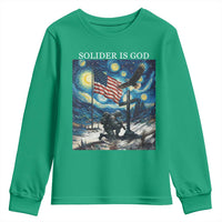 Solider Army Christian Youth Sweatshirt Cross Starry Night Faith Patriotic Jesus - Wonder Print Shop