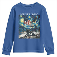 Solider Army Christian Youth Sweatshirt Cross Starry Night Faith Patriotic Jesus - Wonder Print Shop