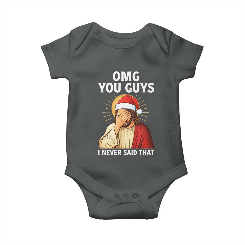 Funny Santa Christmas Baby Onesie OMG You Guys I Never Said That - Wonder Print Shop