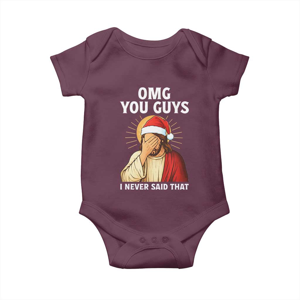 Funny Santa Christmas Baby Onesie OMG You Guys I Never Said That - Wonder Print Shop