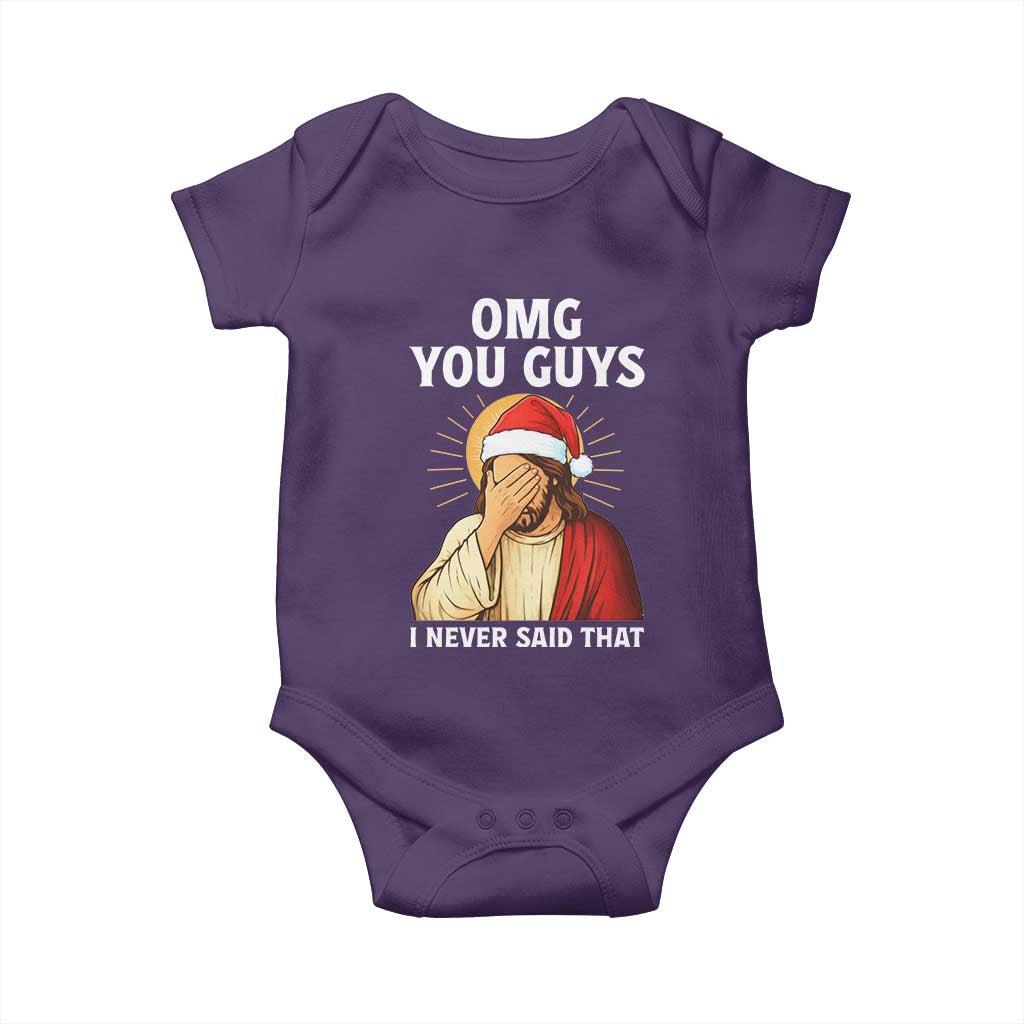 Funny Santa Christmas Baby Onesie OMG You Guys I Never Said That - Wonder Print Shop