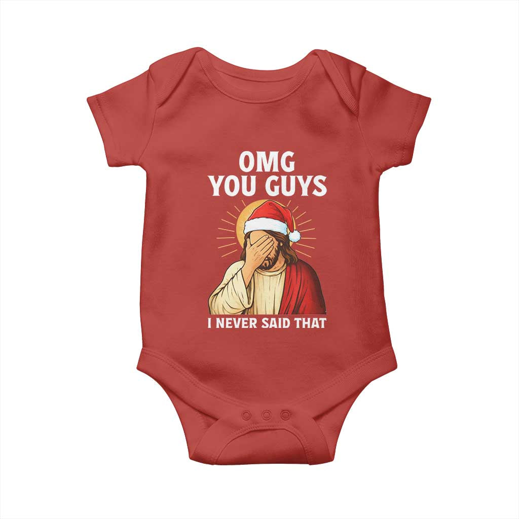 Funny Santa Christmas Baby Onesie OMG You Guys I Never Said That - Wonder Print Shop