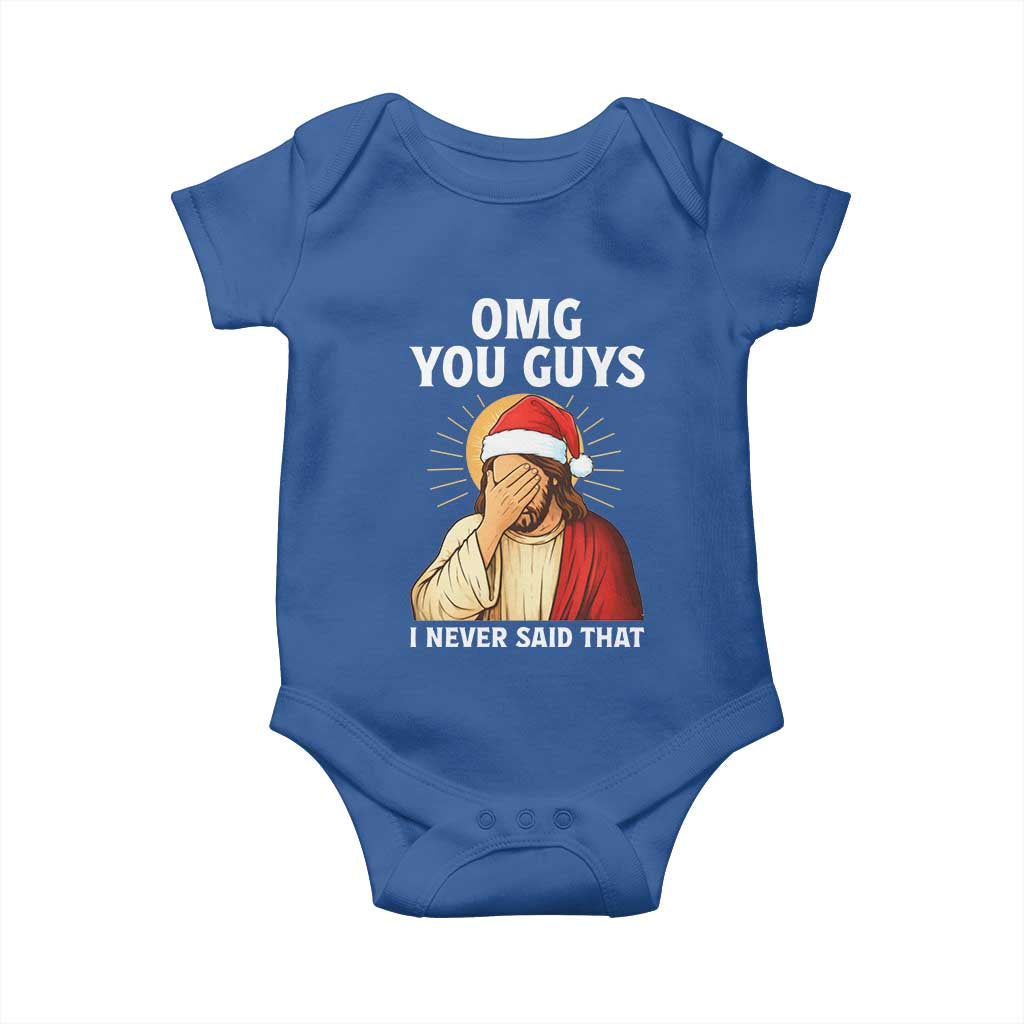Funny Santa Christmas Baby Onesie OMG You Guys I Never Said That - Wonder Print Shop