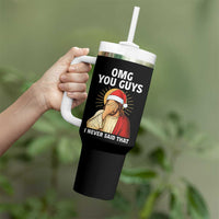 Funny Santa Christmas Tumbler With Handle OMG You Guys I Never Said That - Wonder Print Shop